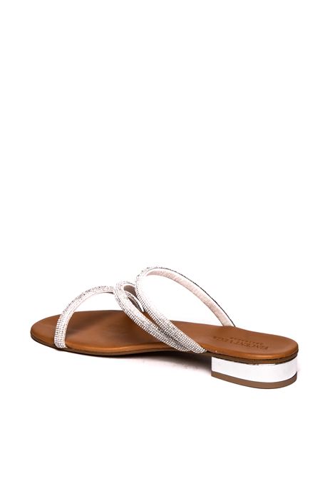 Silver strass straps falt sandal VINCENT VEGA | PS20-SS80LAM-ARGENTO